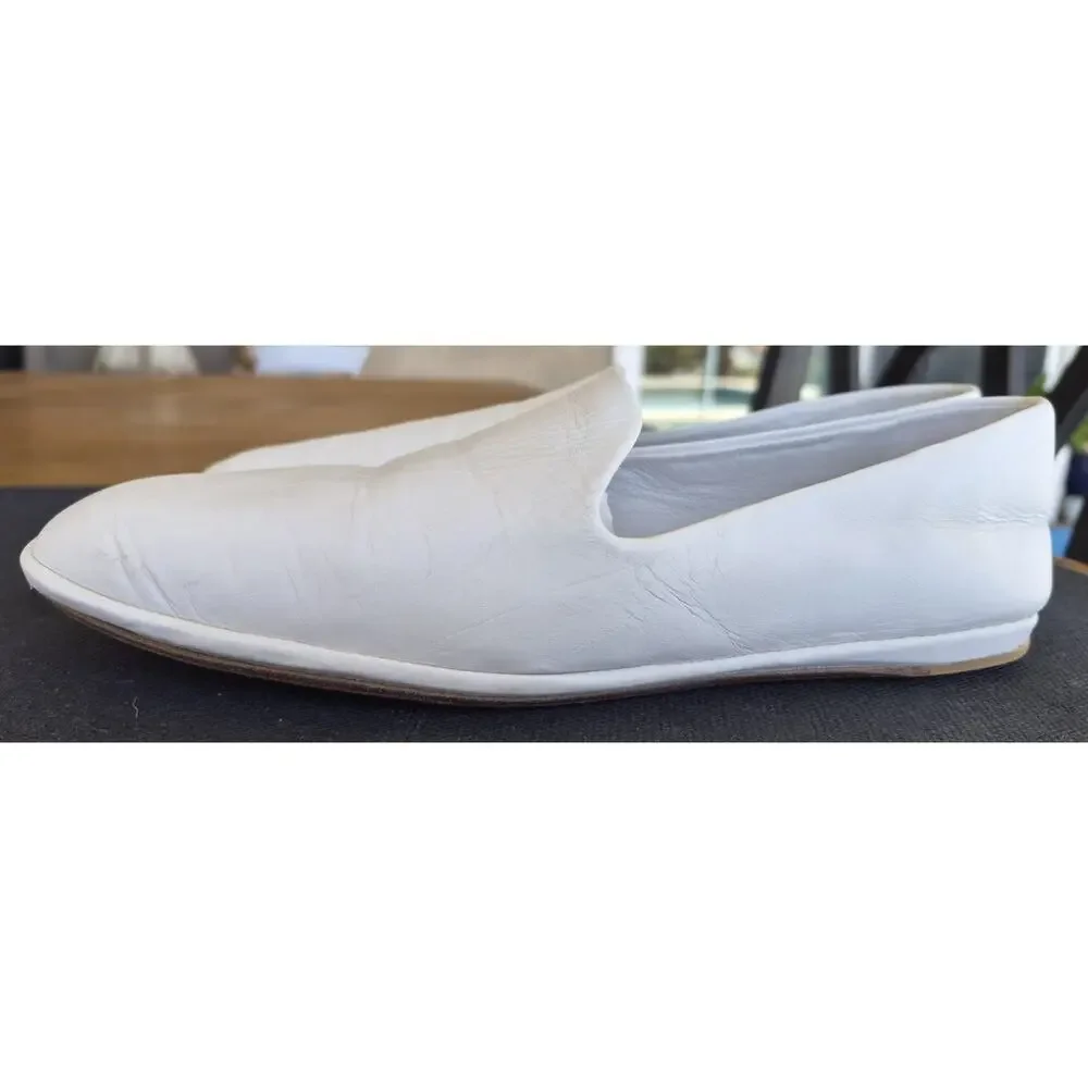 Vince Camuto Paz Leather Flat Slip-On Loafer in Off White Women's Size 6.5